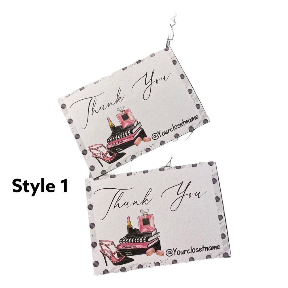 100 New TY  Business Card , Thank you for you order Cards  High Heels Design